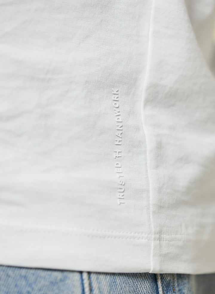 T-Shirt white slim fit Rundhals