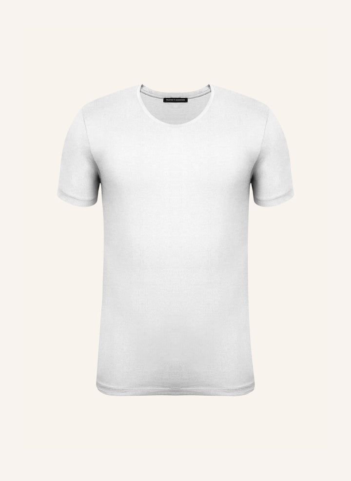 T-Shirt white slim fit Rundhals