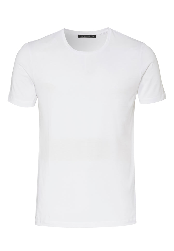 T-Shirt white slim fit Rundhals