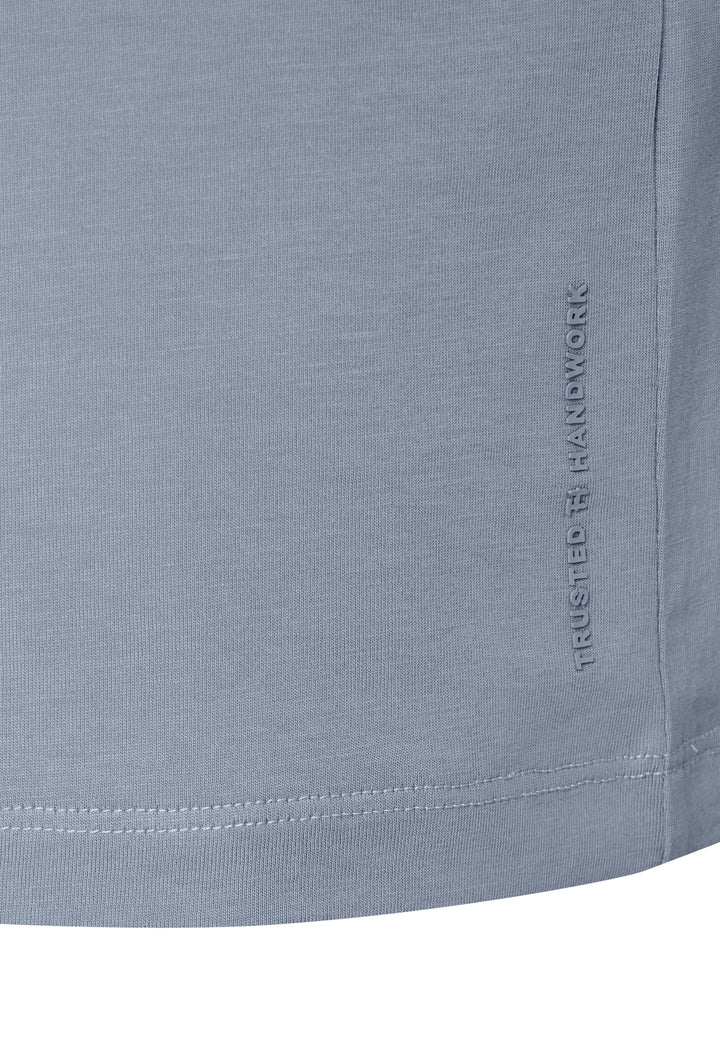 T-Shirt misty blue slim fit Rundhals