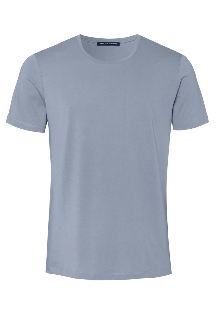 T-Shirt misty blue slim fit Rundhals