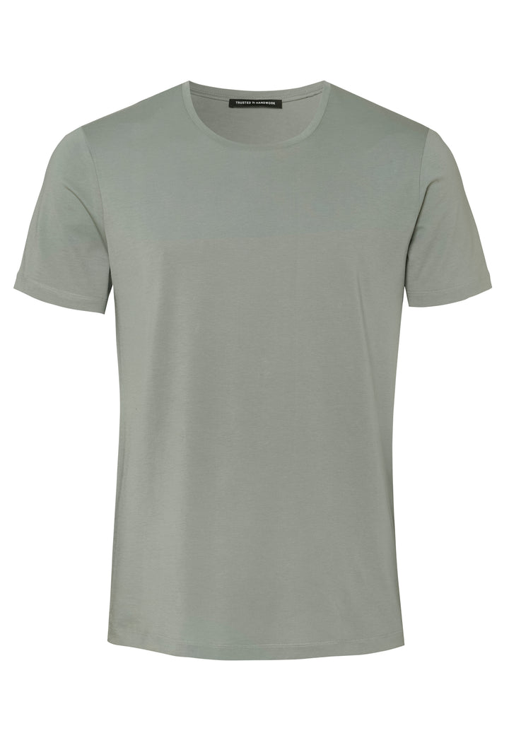 T-shirt white sage slim fit crew neck