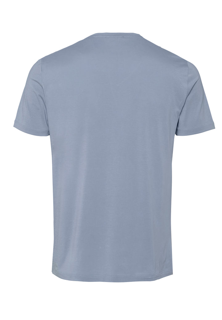 T-shirt misty blue slim fit V-neck