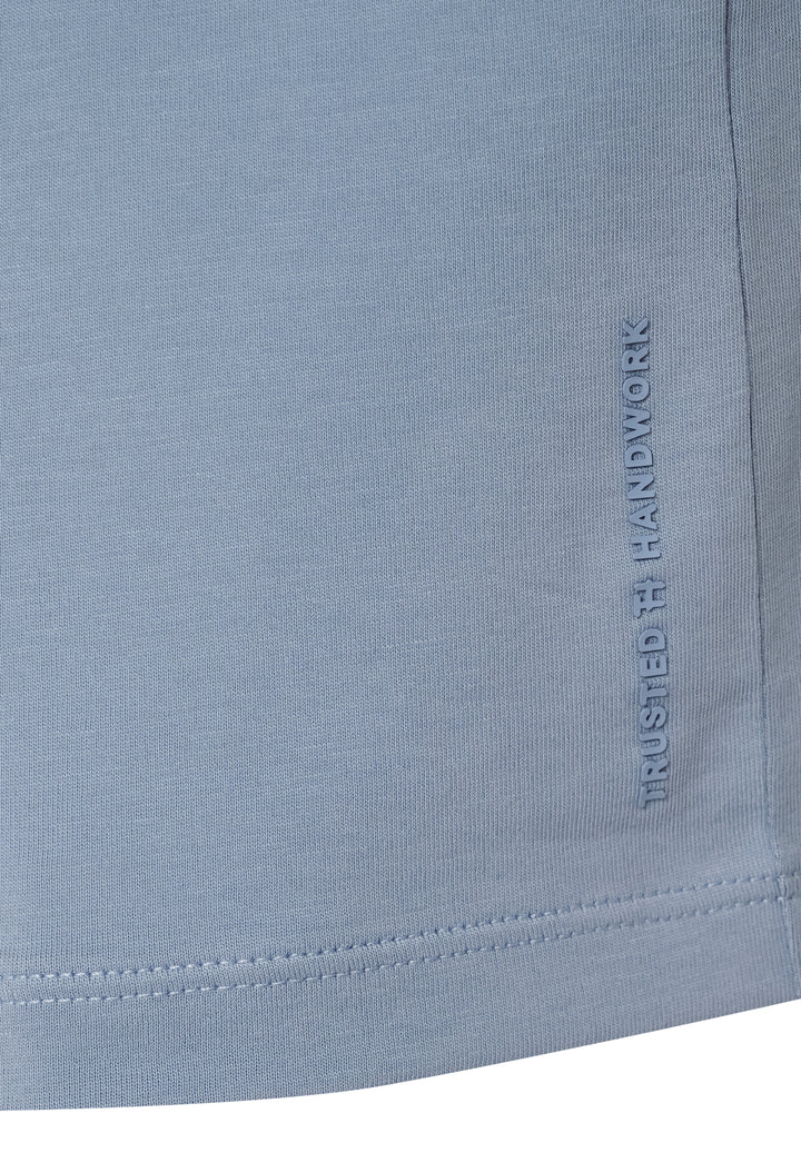 T-shirt misty blue slim fit V-neck