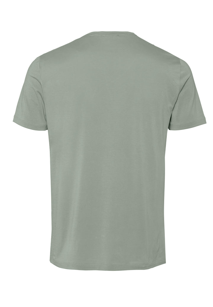 T-shirt white sage slim fit V-neck