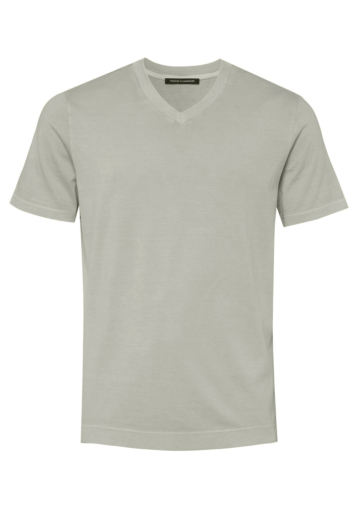 T-Shirt white willow slim fit V-neck