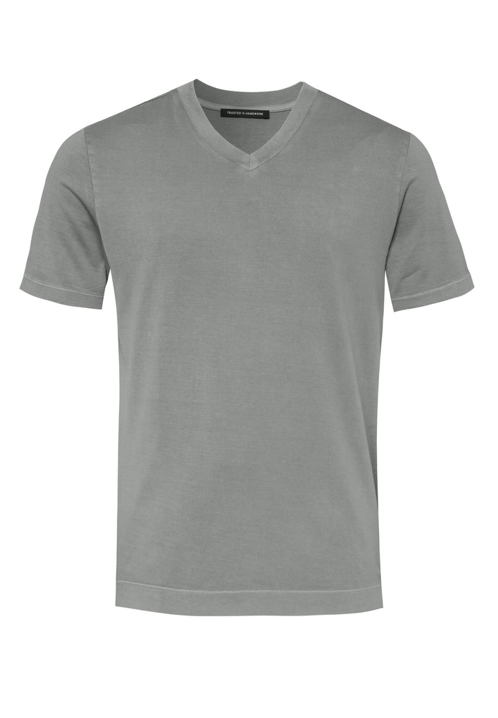 T-Shirt shark gray slim fit V-neck