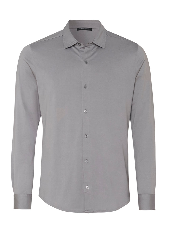 Longsleeve Shirt shark grey regular fit Crew neck