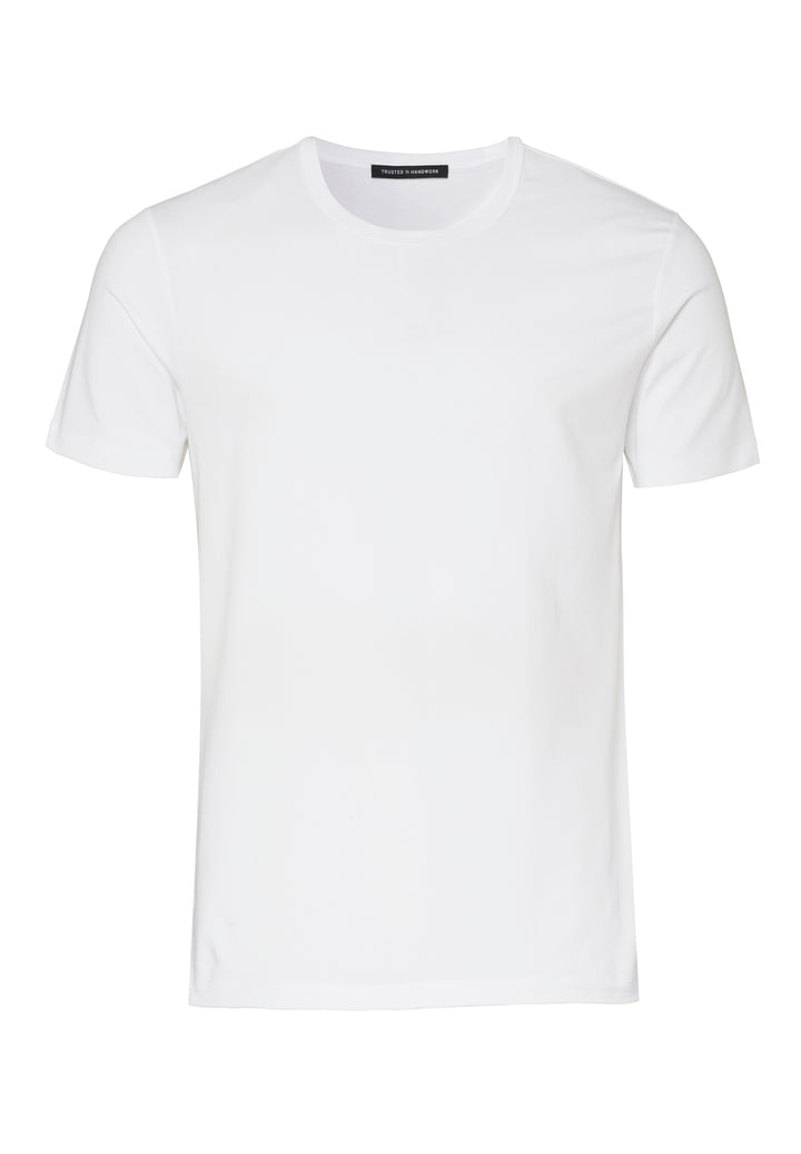 T-shirt white slim fit round neck