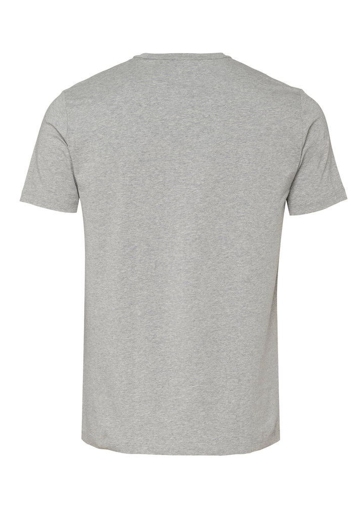 T-shirt gray melange slim fit round neck