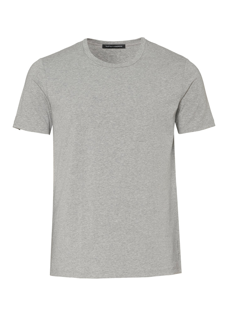 T-shirt gray melange slim fit round neck