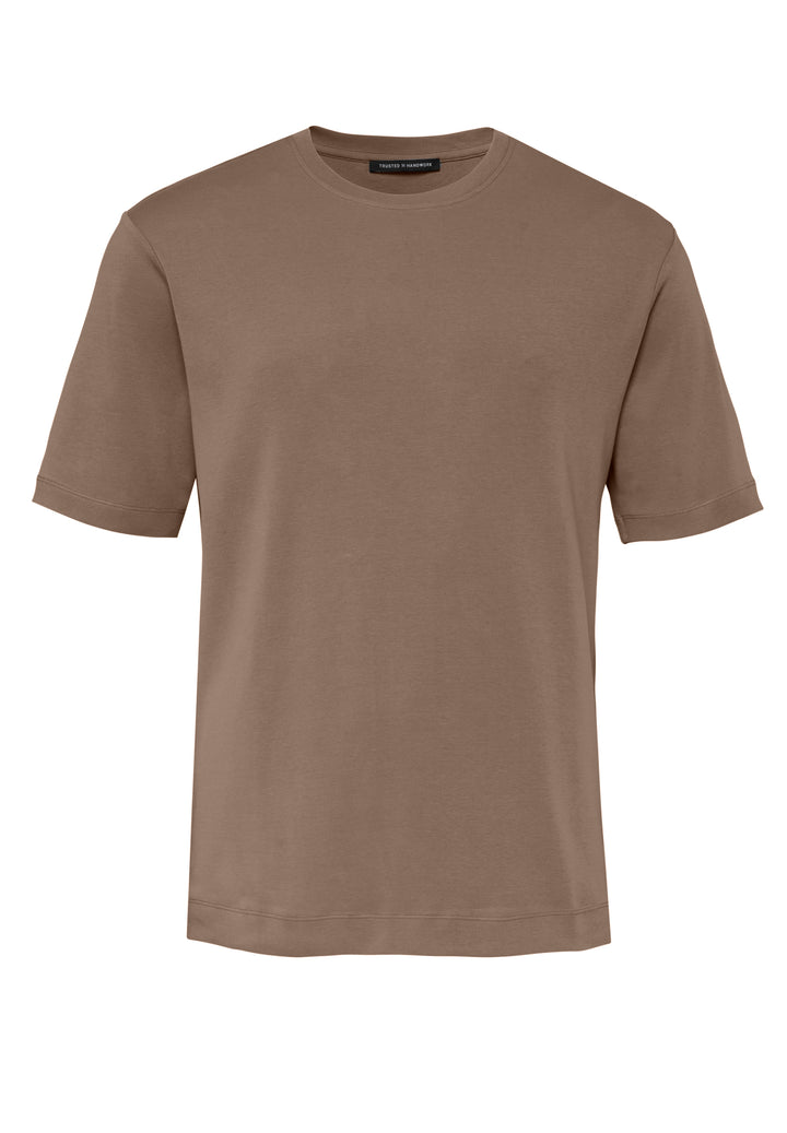 T-Shirt teak regular fit Rundhals