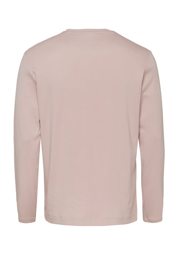 Long-sleeve shirt mauve regular fit crew neck