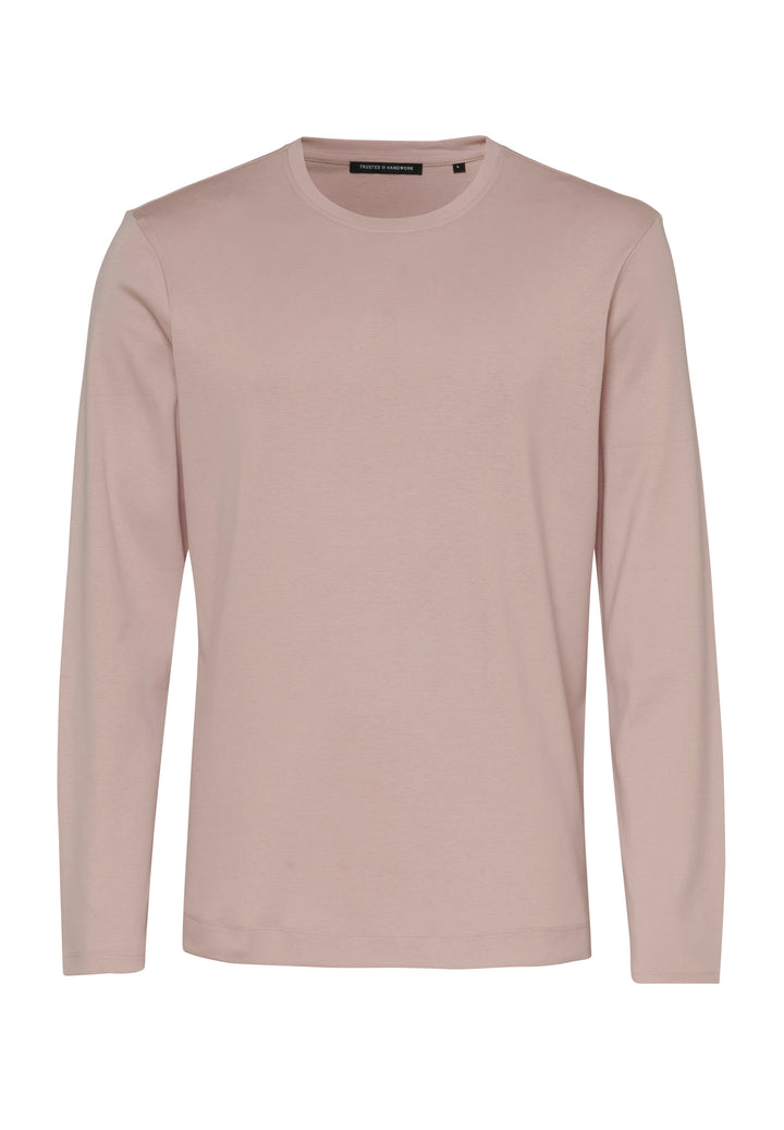 Long-sleeve shirt mauve regular fit crew neck