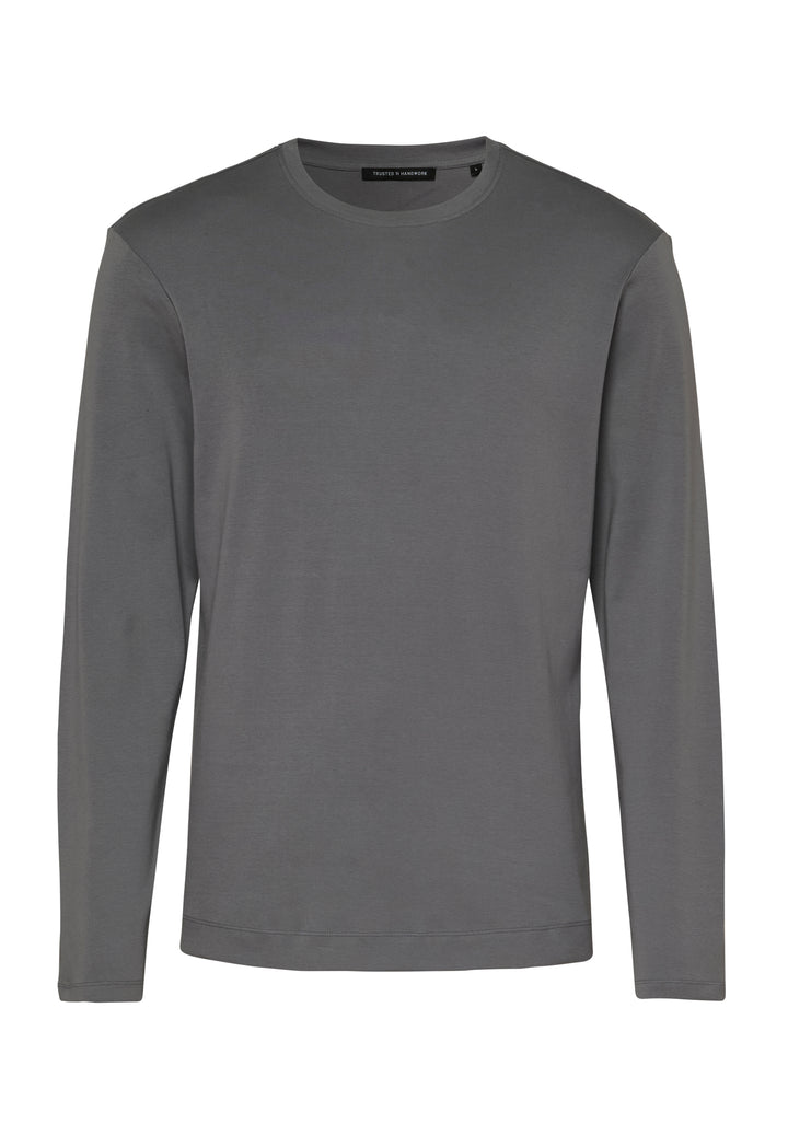 Long-sleeve shirt shark grey regular fit crew neck