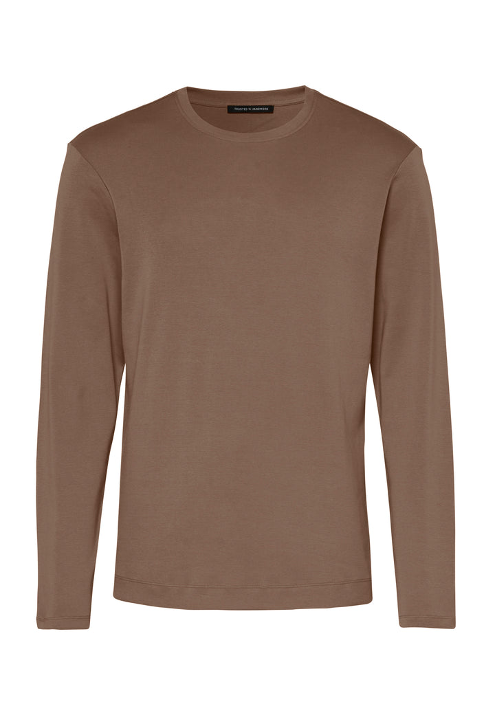Long-sleeved shirt teak regular fit crew neck