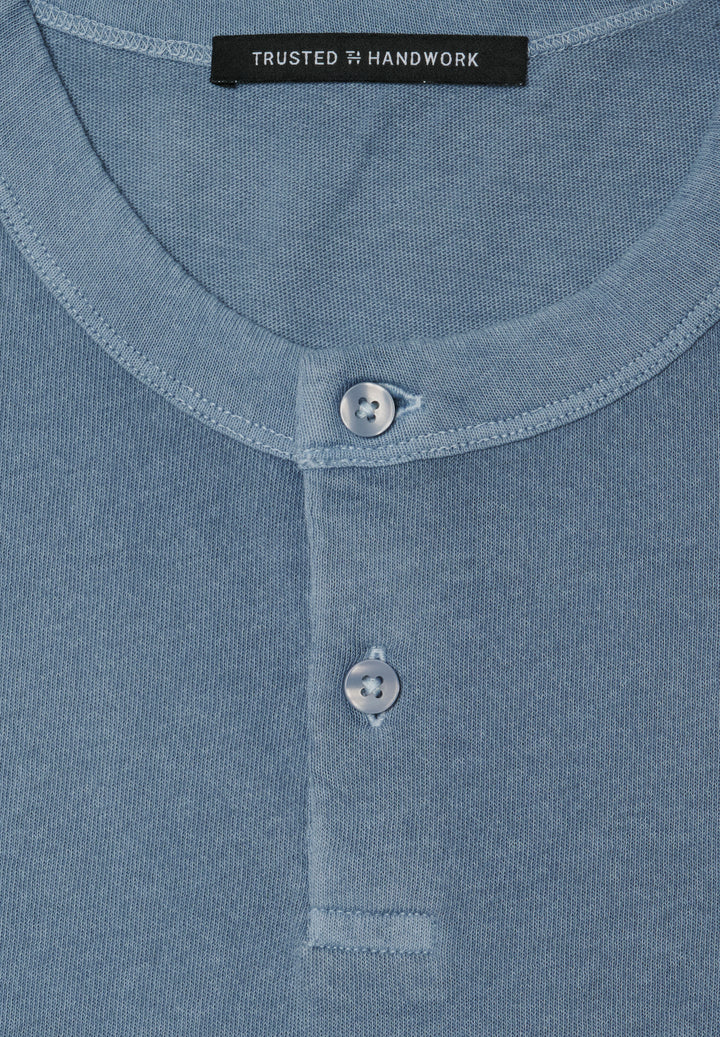 Longsleeve Shirt misty blue regular fit Rundhals