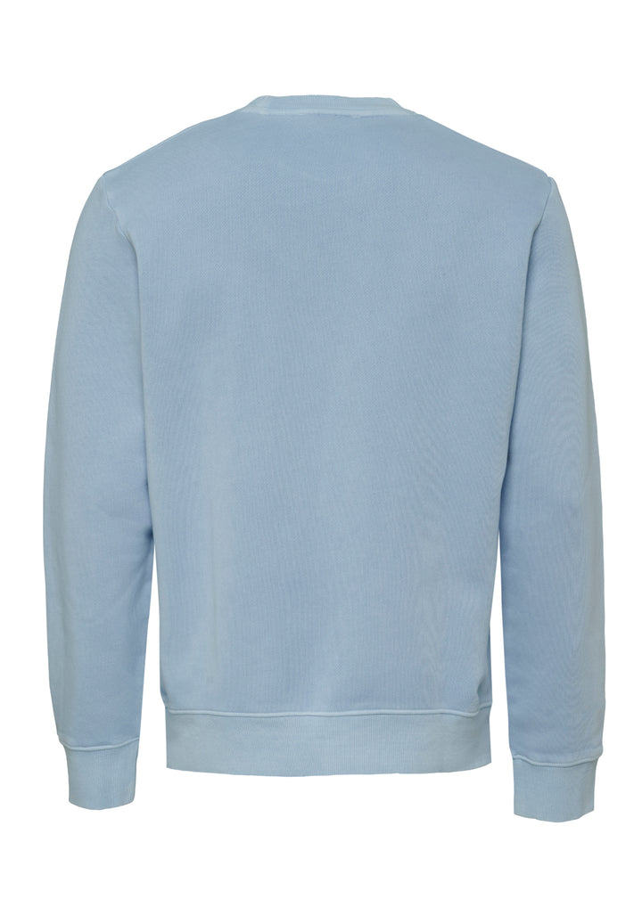 Long-sleeve Shirt Salty Blue Slim Fit Crew Neck