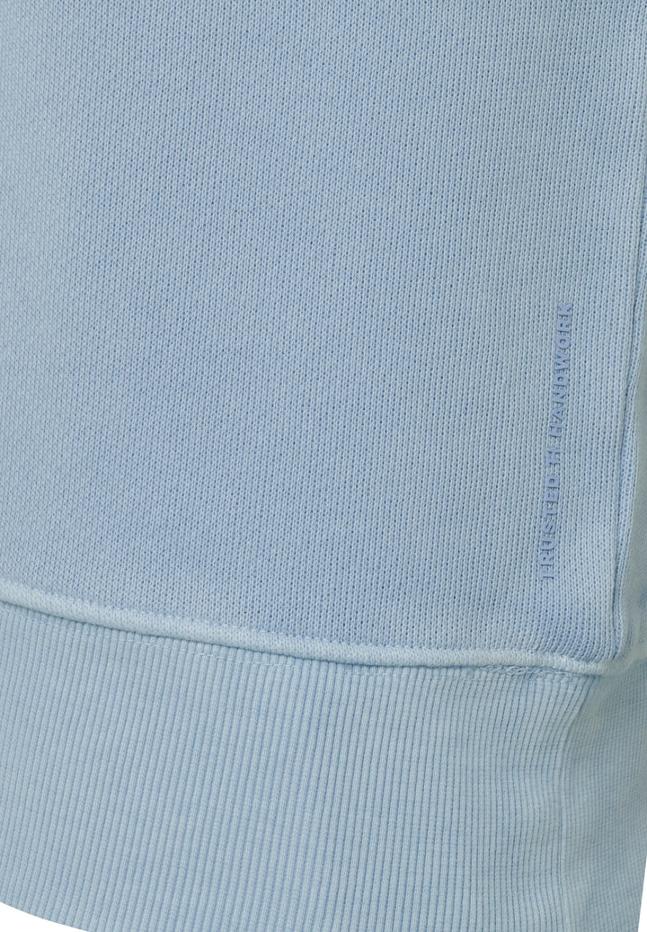 Long-sleeve Shirt Salty Blue Slim Fit Crew Neck