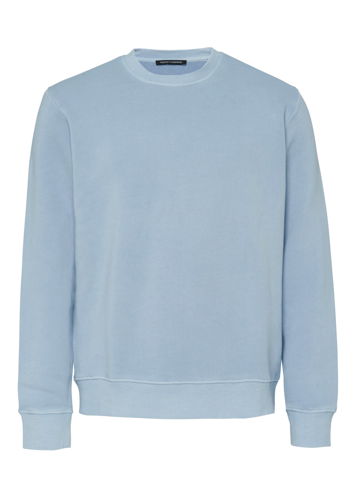 Long-sleeve Shirt Salty Blue Slim Fit Crew Neck