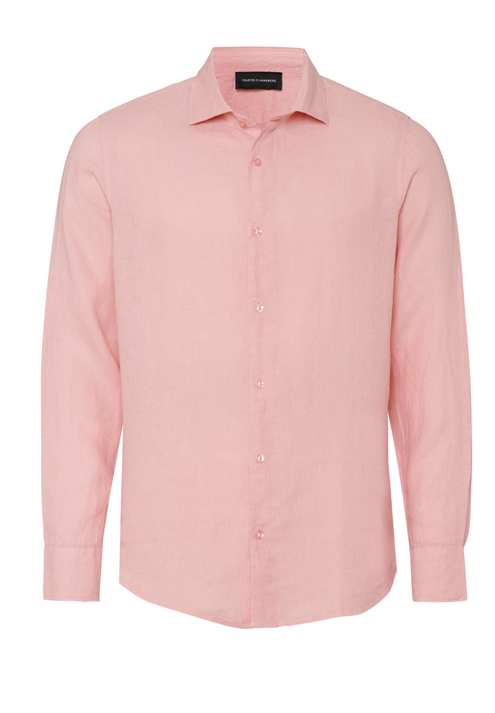 Long-sleeve shirt coral stone regular fit crew neck