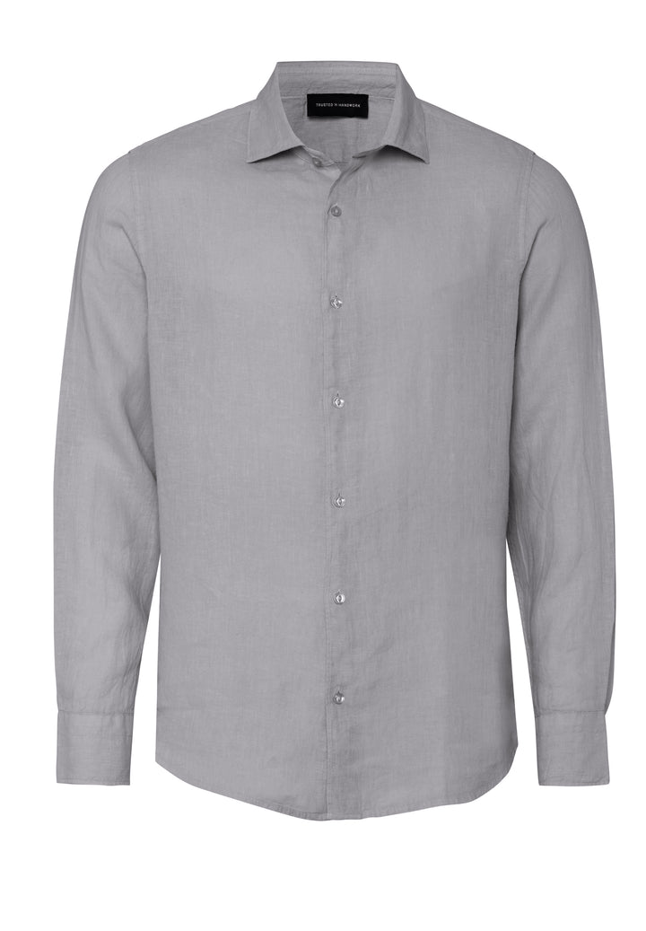 Shark grey regular fit crew neck shirt