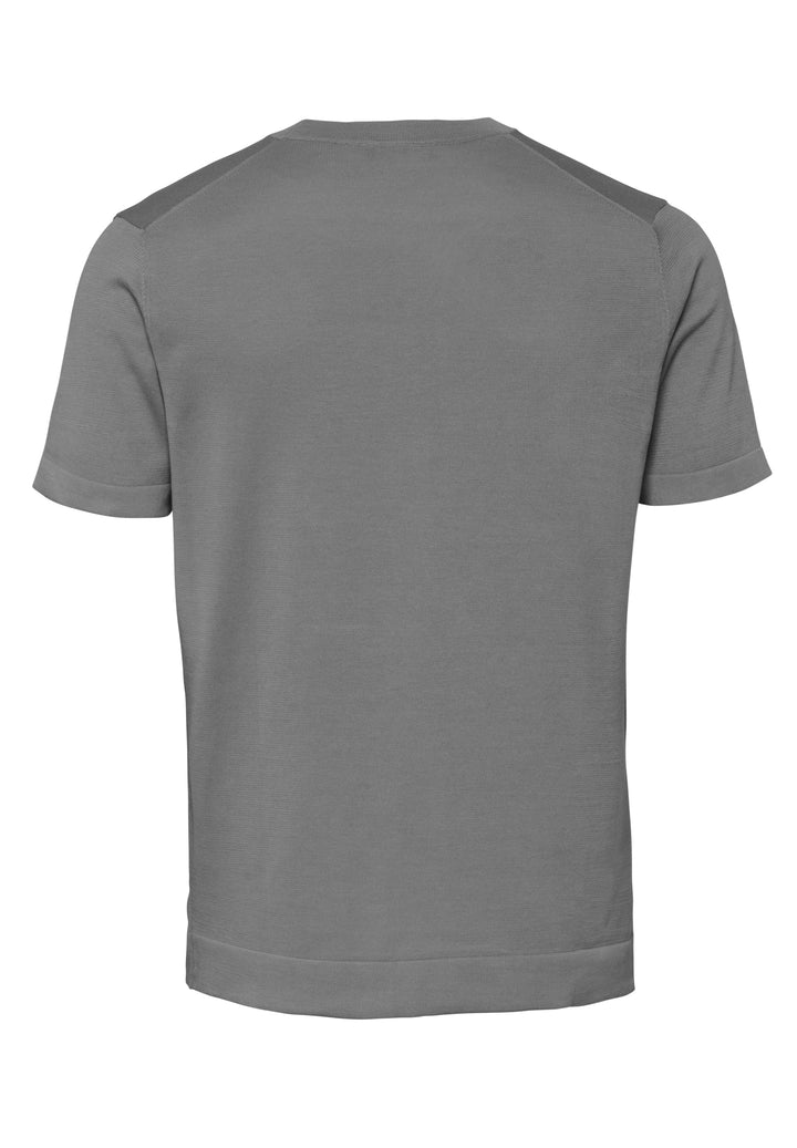 Knitted T-shirt shark grey slim fit crew neck