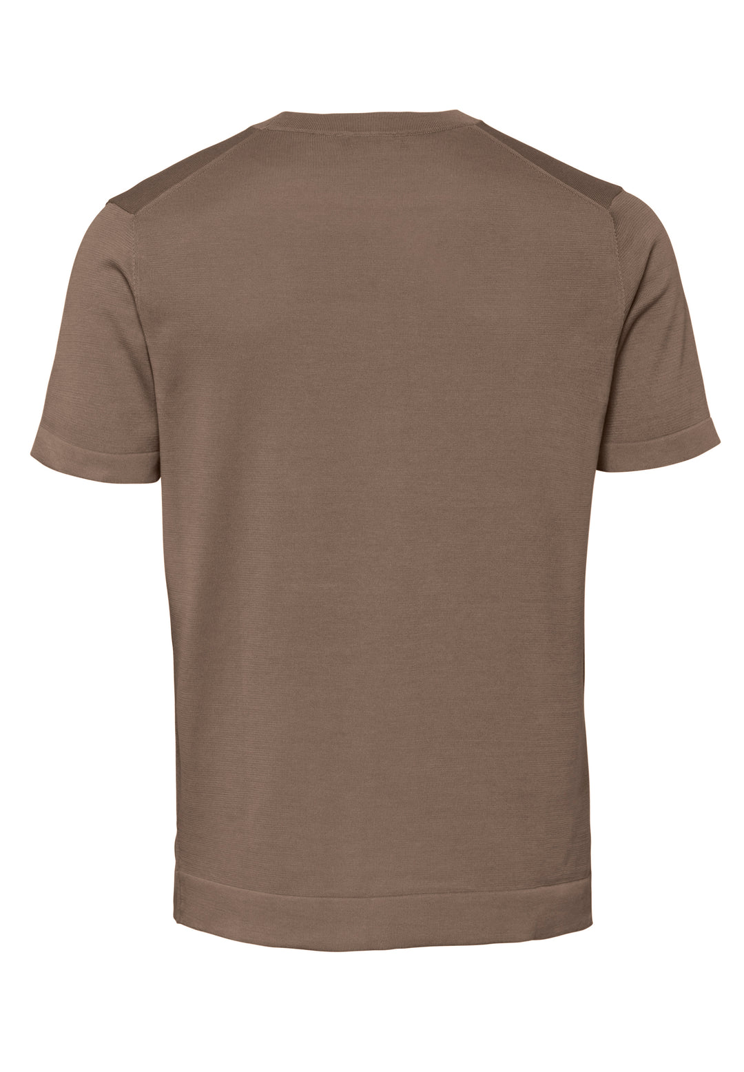 Knitted T-shirt teak slim fit crew neck