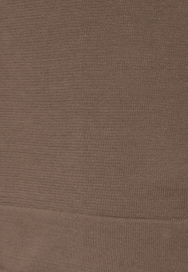 Knitted T-shirt teak slim fit crew neck