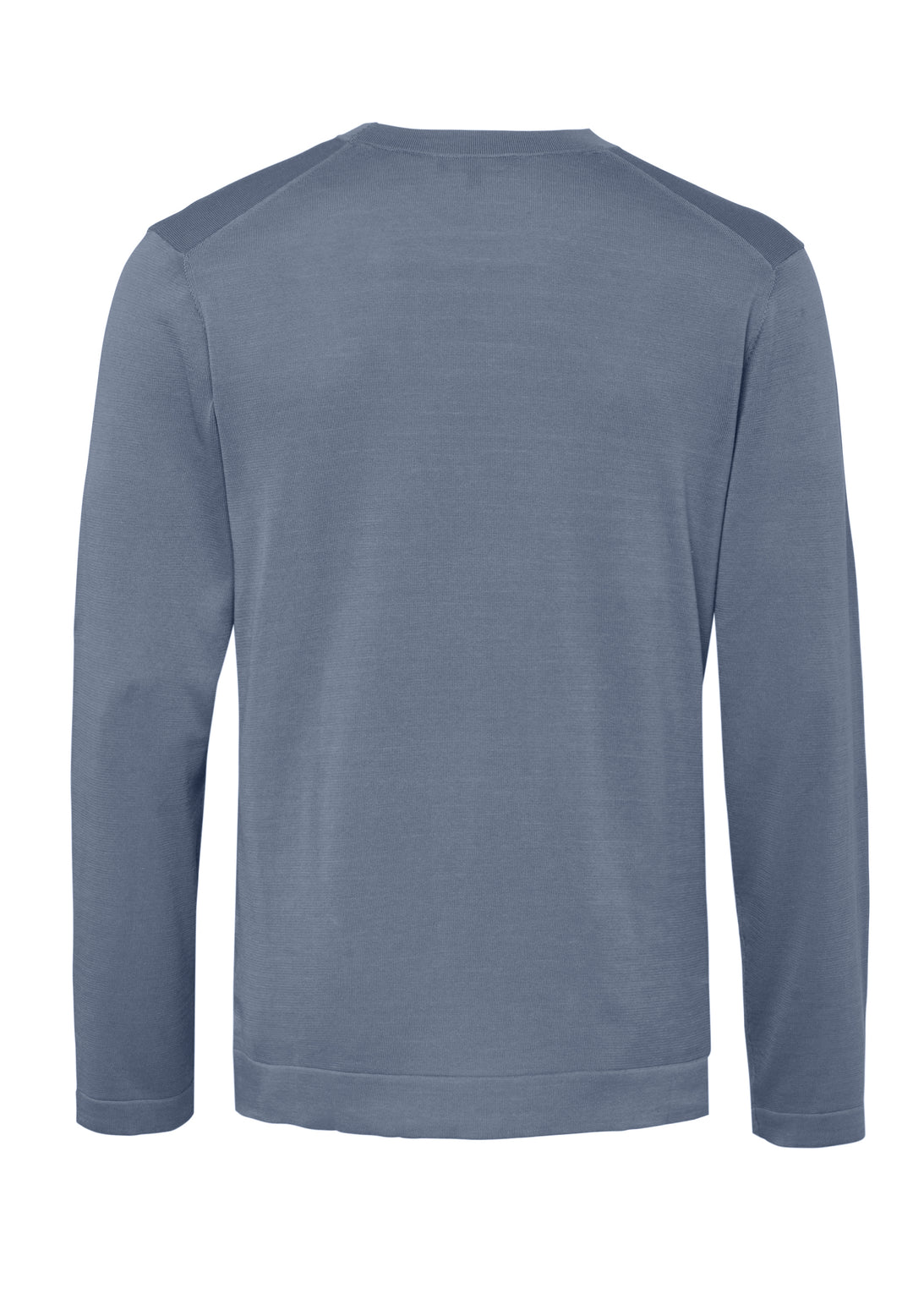 Knitted long-sleeve shirt misty blue slim fit round neck