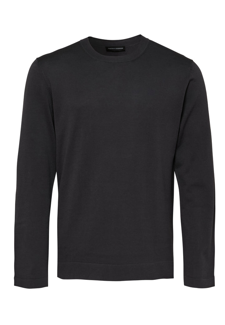 Longsleeve Shirt graphite slim fit Rundhals