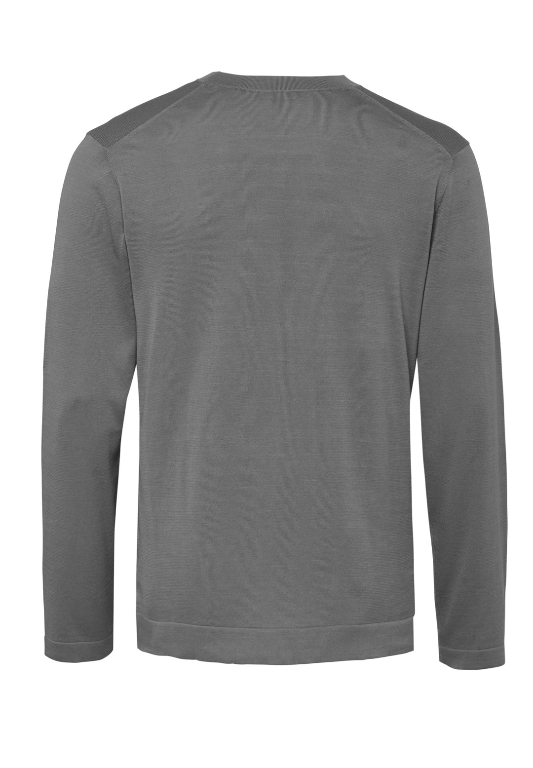 Knitted Long-Sleeve Shirt shark grey slim fit crew neck