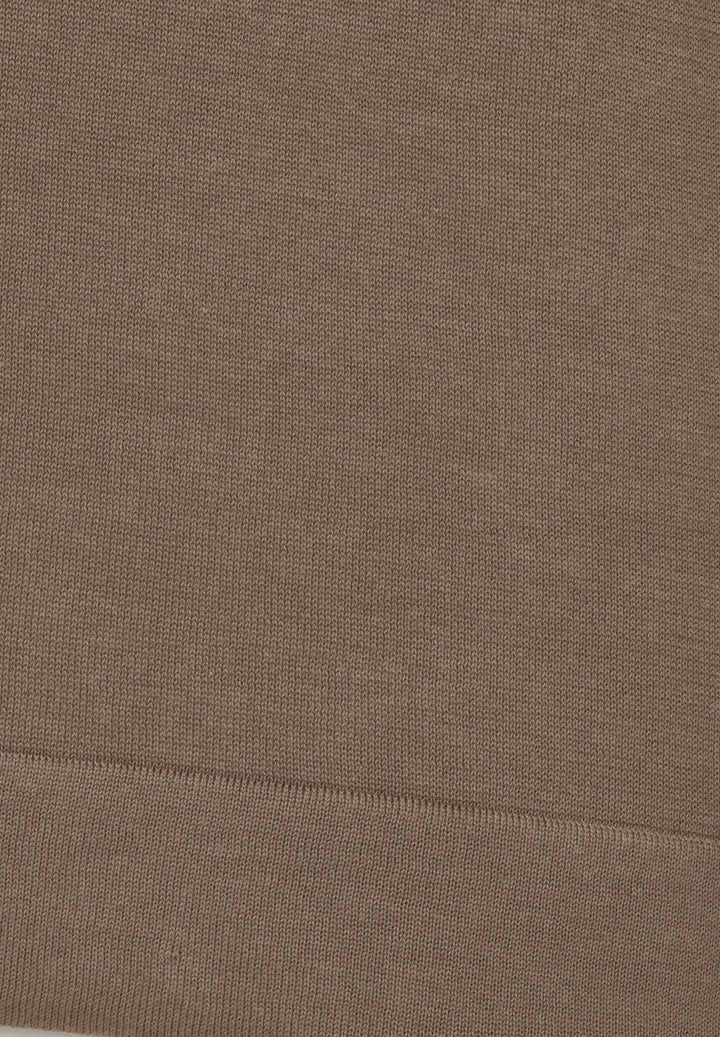 Knitted Longsleeve Shirt teak slim fit Crew Neck