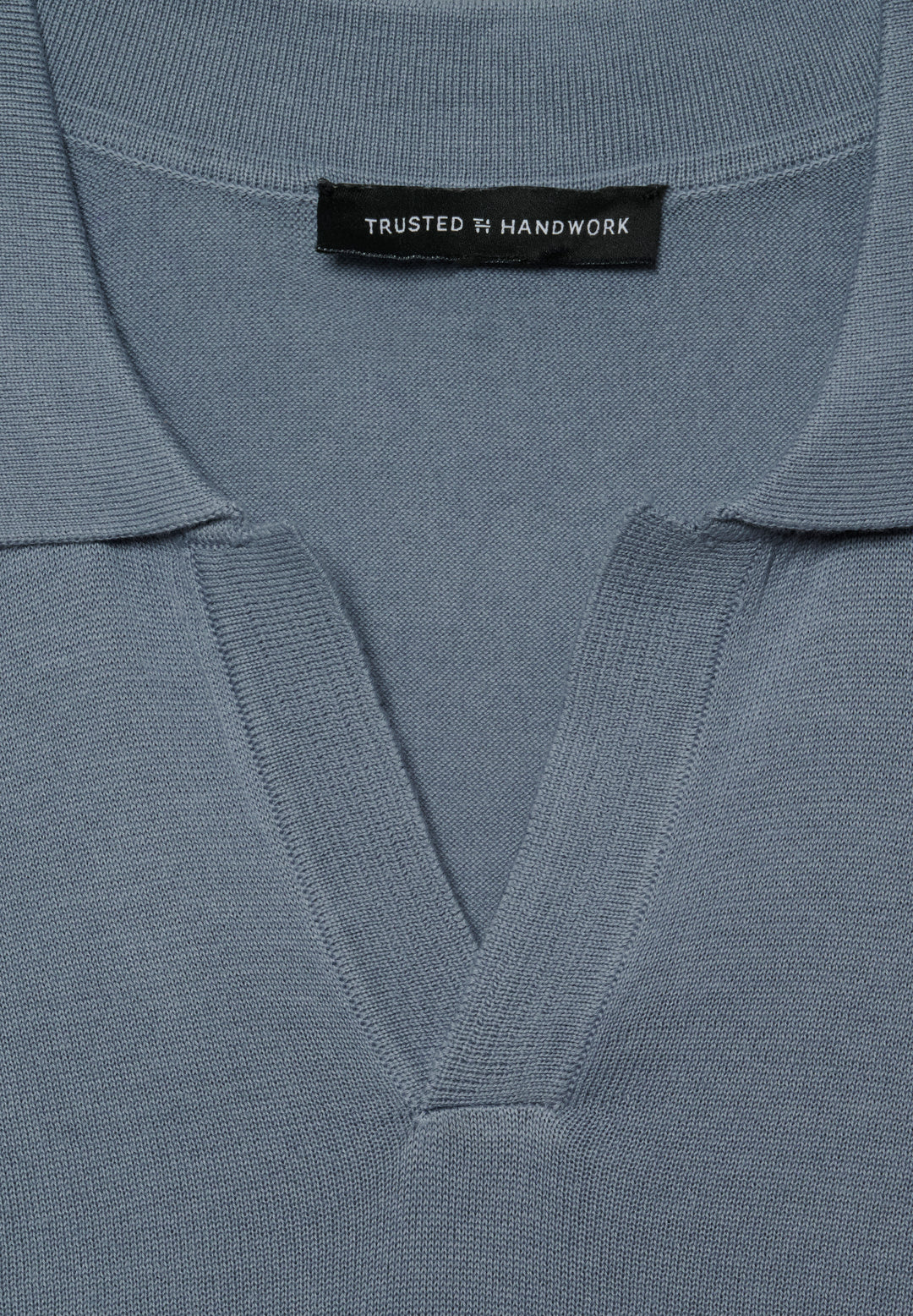 Knitted Polo misty blue slim fit Polo collar