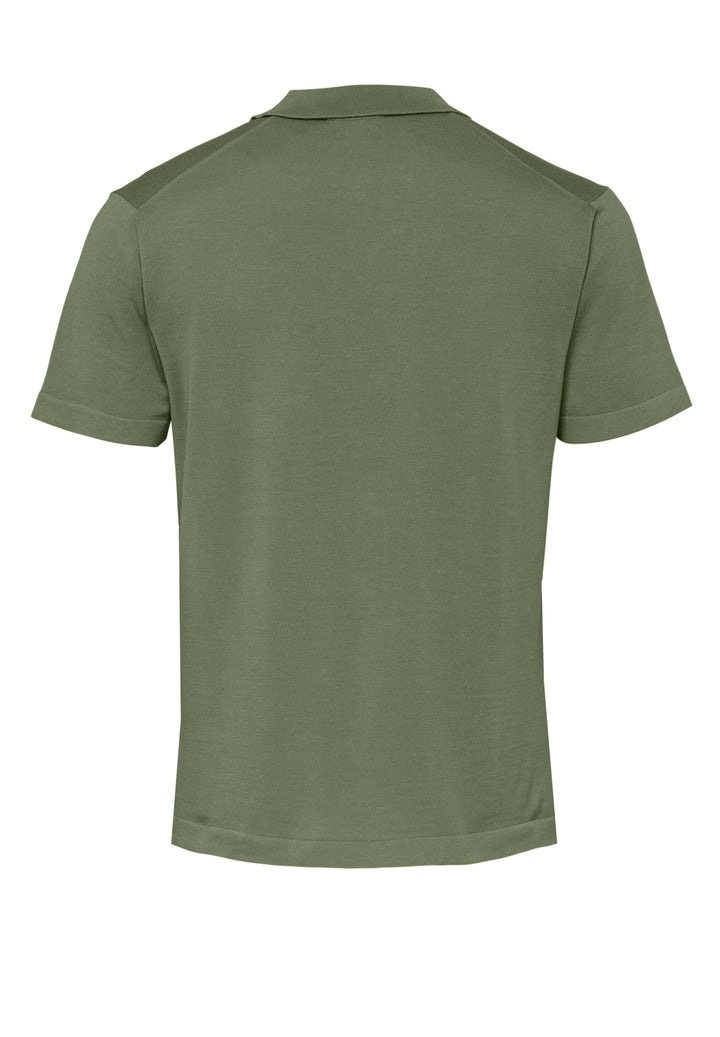 Knitted Polo faded pine slim fit polo collar