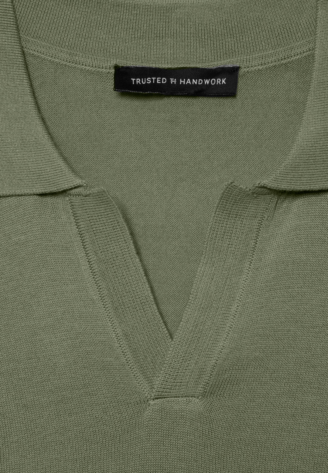 Knitted Polo faded pine slim fit polo collar
