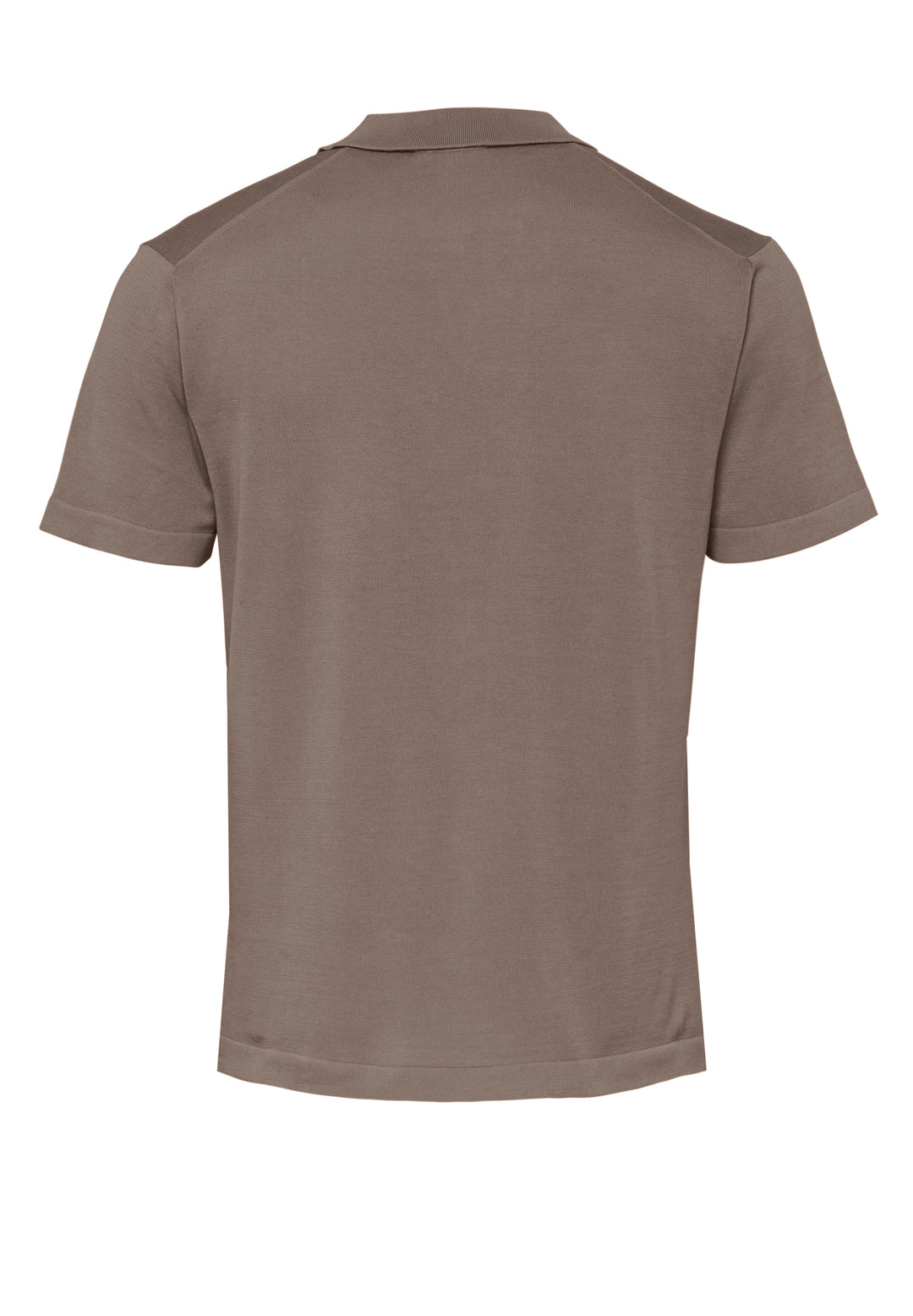 Knitted Polo teak slim fit Polo collar