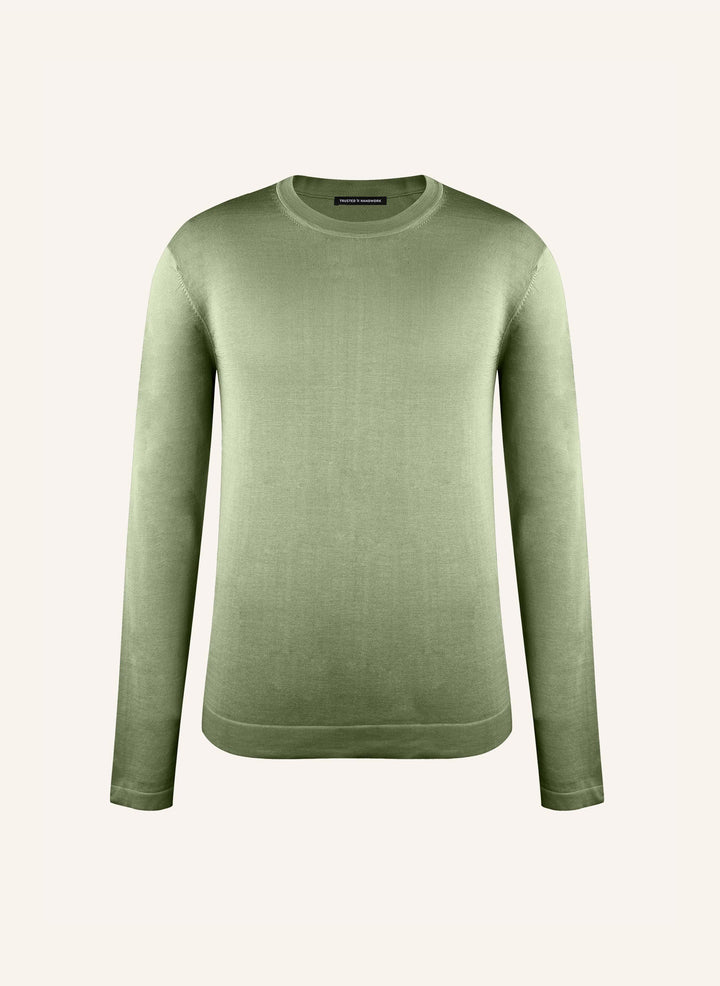 Long-sleeve shirt light macha slim fit crew neck