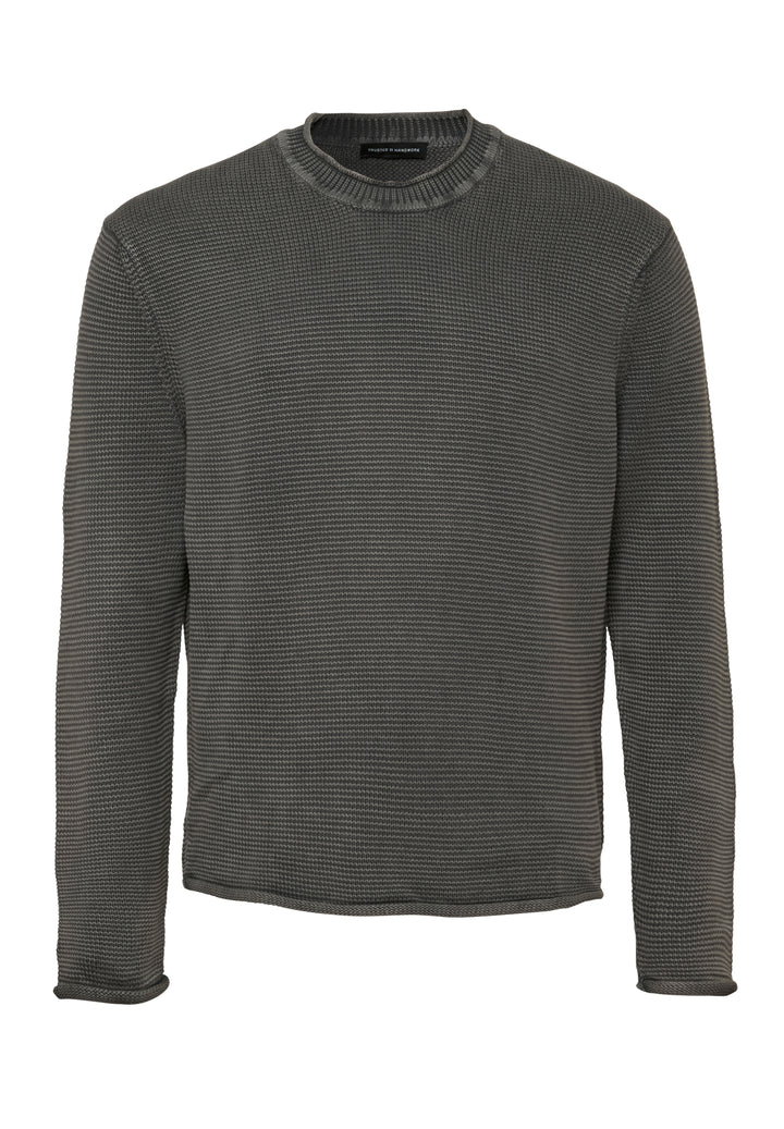 Knitted jumper shark grey regular fit crew neck