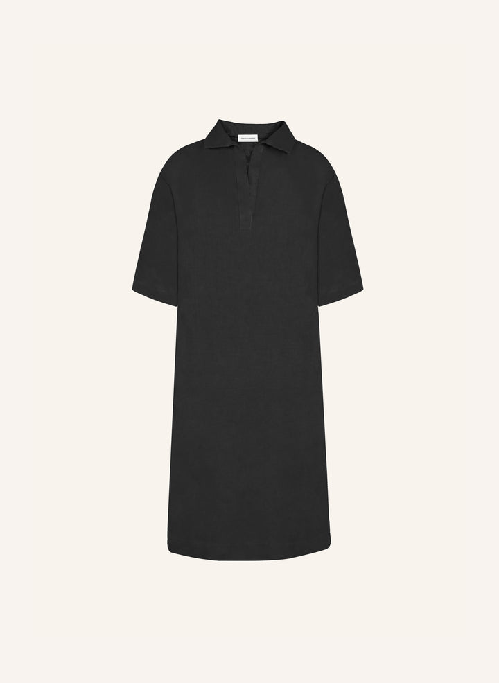 Dress Woman black regular fit Rundhals
