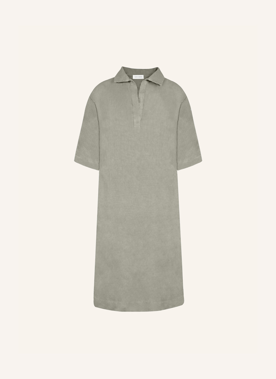 Dress Woman linen regular fit Rundhals