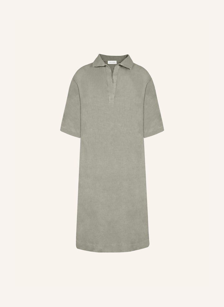 Dress Woman linen regular fit Rundhals