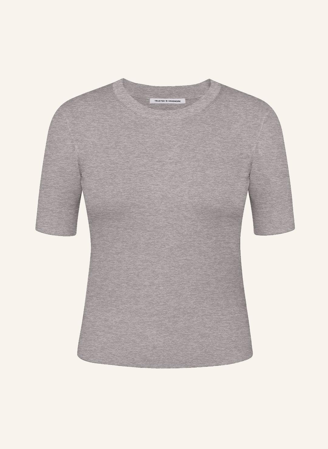 T-Shirt Woman grey melange slim fit Rundhals